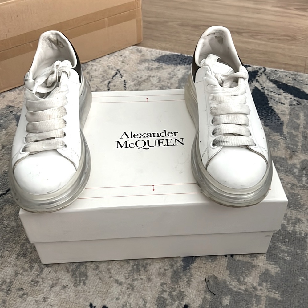 Alexander MCQueen clear bottom platform sneakers with original packaging + laces